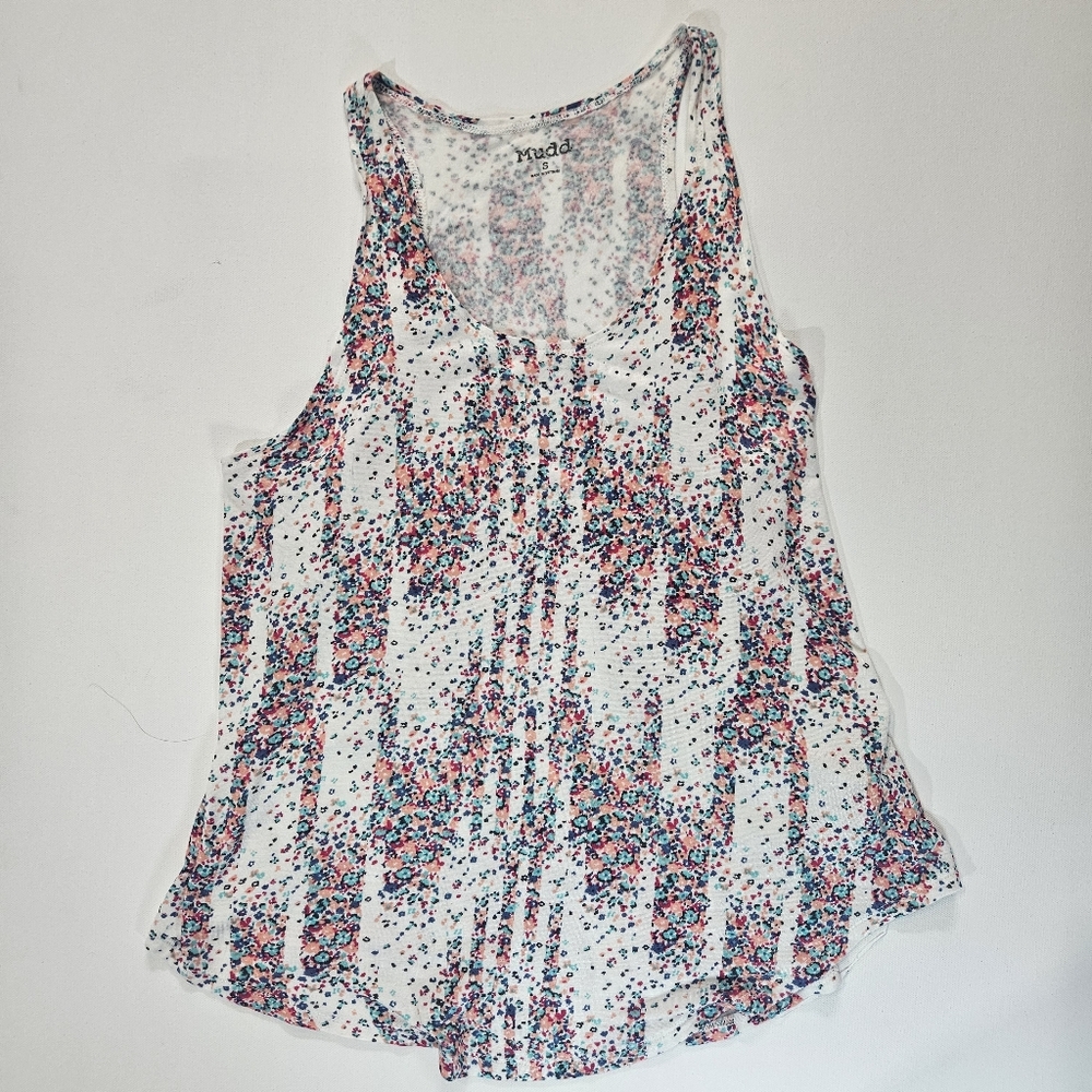 Mudd Tank Top Womens Small Abstract Paint Splatter Print Flowy Flared Summer Top